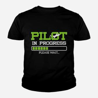 Funny Pilot In Progress Flight Student Gift Kid T-Shirt - Seseable