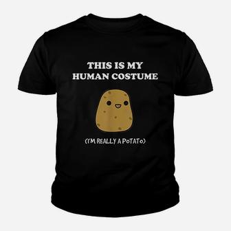 Funny Potato Gift This Is My Human Costume Potato Kid T-Shirt - Seseable