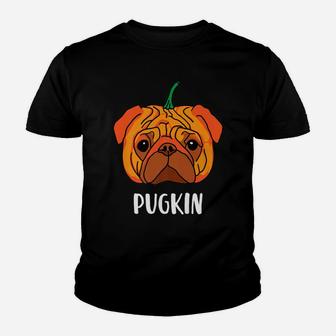 Funny Pugkin Pug Pumpkin Halloween Dog Costumes Kids Kid T-Shirt - Seseable