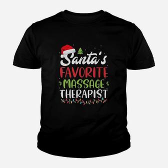 Funny Santa Favorite Massage Therapist Christmas Gift Kid T-Shirt - Seseable