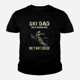 Funny Ski Dad Skier Gift For Fathers Skiing Kid T-Shirt - Seseable