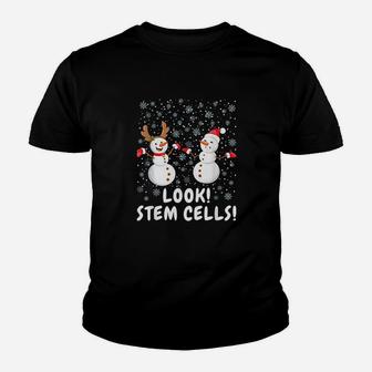 Funny Stem Cell Snowman Christmas Science Gift Kid T-Shirt - Seseable