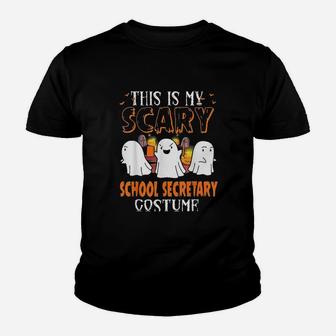 Funny This Is My Scary School Secretary Halloween Costume Kid T-Shirt - Seseable