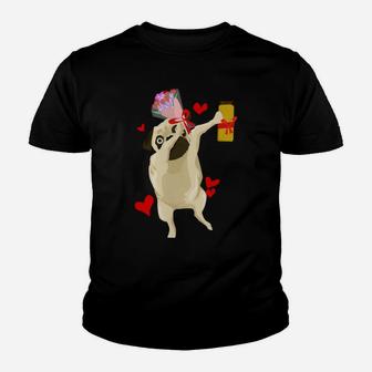 Funny Valentines Day Gifts For Him Dog Valentines Day Kid T-Shirt - Seseable