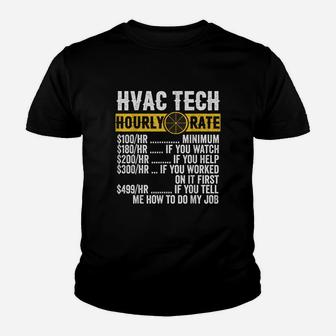 Funny Vintage Hvac Technician Apparel Hourly Rate Kid T-Shirt - Seseable