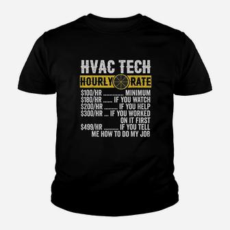 Funny Vintage Hvac Technician Hourly Rate Kid T-Shirt - Seseable