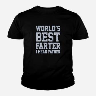 Funny Worlds Best Farter I Mean Father Kid T-Shirt - Seseable
