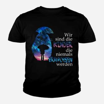 Galaktisches Wolf-Silhouetten Kinder Tshirt, Spruch für Junggebliebene - Seseable