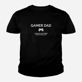 Gamer Dad Herren-Kinder Tshirt, Champion beim Spielen, Held im Leben - Seseable