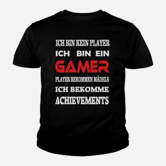 Gamer Statement Kinder Tshirt Schwarz – Ich bin kein Player, ich bin ein Gamer - Seseable