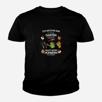 Gartenarbeit und Hühner Kinder Tshirt, Lustiges Hobby Tee - Seseable