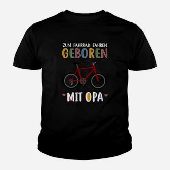 Geboren zum Fahrradfahren mit Opa Kinder Tshirt für Herren, Radfahrer Motiv - Seseable