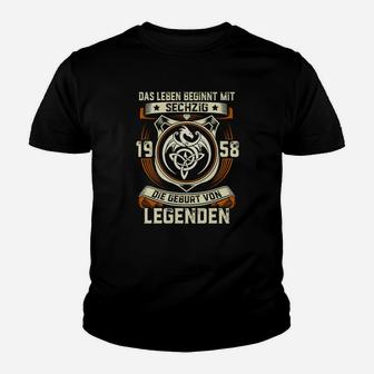 Geburt von Legenden 1958 Herren Kinder Tshirt, Vintage 65. Geburtstagsdesign - Seseable