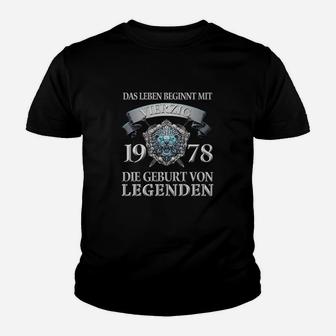 Geburt von Legenden 1978 Kinder Tshirt, Vintage Jubiläums Geburtstagsshirt - Seseable