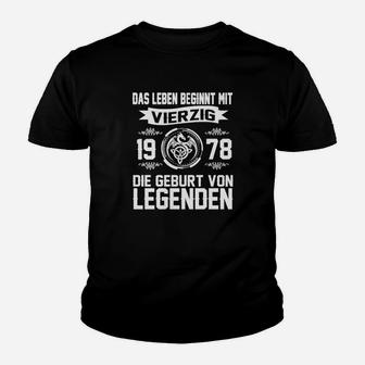 Geburt von Legenden 1978 Retro Kinder Tshirt, 40. Geburtstagsfeier - Seseable