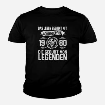 Geburt von Legenden 1980 - Retro Jahrgang Geburtstags-Kinder Tshirt - Seseable