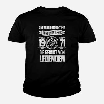 Geburtstagsshirt Legenden 1971, Das Leben mit 51 Jahren beginnt Kinder Tshirt - Seseable