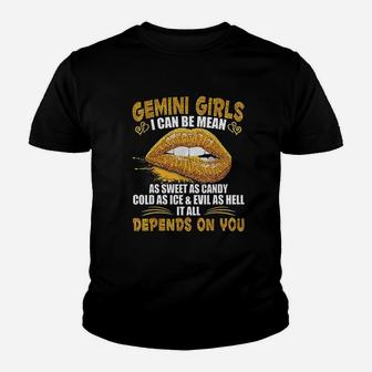 Gemini Girl I Can Be Mean Golden Gemini Gift Kid T-Shirt - Seseable