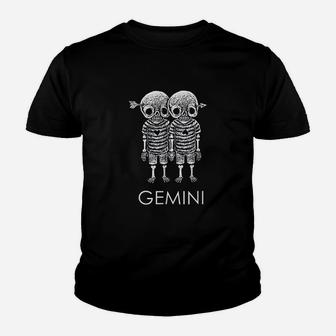 Gemini Skeleton Twins Gothic Gemini Season Kid T-Shirt - Seseable