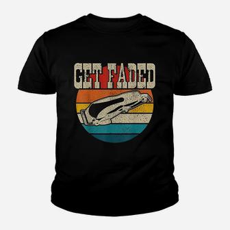 Get Faded Vintage Barber Hairstylist Kid T-Shirt - Seseable