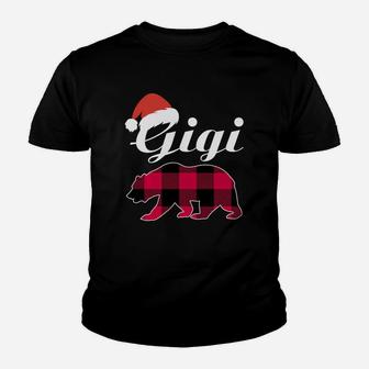 Gigi Christmas Bear Plaid Matching Family Christmas Kid T-Shirt - Seseable
