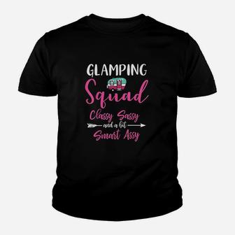 Glamping Squad Funny Matching Family Girls Camping Trip Kid T-Shirt - Seseable