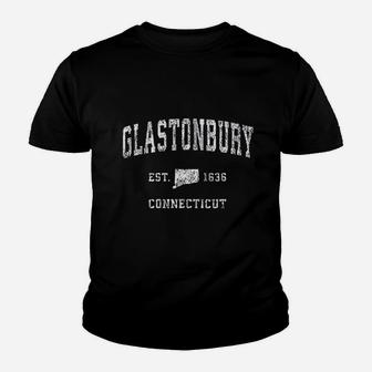 Glastonbury Connecticut Ct Vintage Athletic Sports Design Kid T-Shirt | Seseable CA