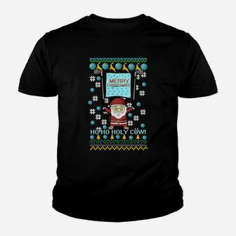 Golf Balls Reindeer Ho Ho Holy Cow Ugly Christmas Sweater Kid T-Shirt - Seseable