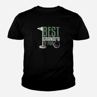 Golf Best Grandpa By Par Fathers Day Kid T-Shirt - Seseable