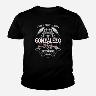 Gonzalez Blood Runs Through My Veins - Tshirt For Gonzalez Youth T-shirt - Seseable