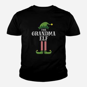 Grandma Elf Matching Family Group Christmas Kid T-Shirt - Seseable