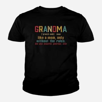 Grandma Like A Mom Vintage Unique Gifts For Mom Kid T-Shirt - Seseable