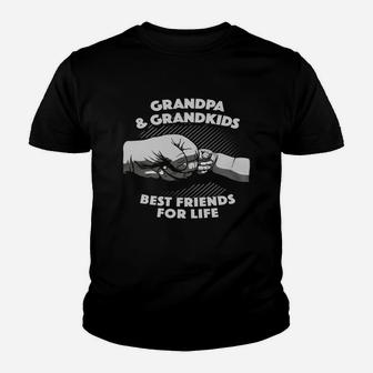 Grandpa And Grandkids Best Friends Life Fist Bump T-shirt Kid T-Shirt - Seseable