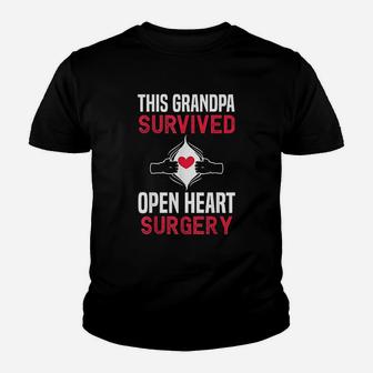 Grandpa Survived Open Heart Surgery Get Well Soon Kid T-Shirt - Seseable