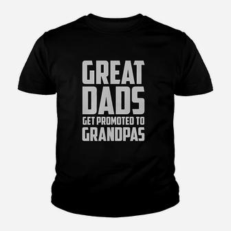 Great Dads Get Promoted To Grandpas Funny New Grandfather Gift Kid T-Shirt - Seseable
