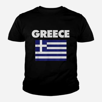 Greek Flag Greece Vacation Fun Beach Family Resort Kid T-Shirt - Seseable