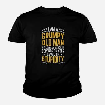 Grumpy Man Grumpy Old Man Sarcastic Fathers Day Kid T-Shirt - Seseable
