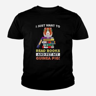 Guinea Pigs Read Book Funny Cute Guinea Pig Owner Lover Kid T-Shirt - Seseable