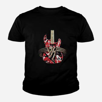Guitar Retro Style Gift For Guitarist Red Guitar Kid T-Shirt - Seseable