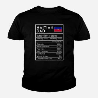 Haitian Dad Nutrition Facts National Pride Gift For Dad Kid T-Shirt - Seseable