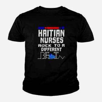 Haitian Nurse Flag Heartbeat Black Afro Haiti Pride Kid T-Shirt - Seseable