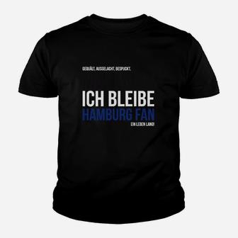 Hamburg Fan Kinder Tshirt in Schwarz, Ein Leben lang Treuebekundung - Seseable