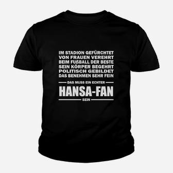 Hansa-Fan Kinder Tshirt mit Stadion-Spruch, Supporter Tee - Seseable