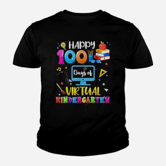 Happy 100th Day Of School Virtual Learning Kindergarten Gift Kid T-Shirt - Seseable