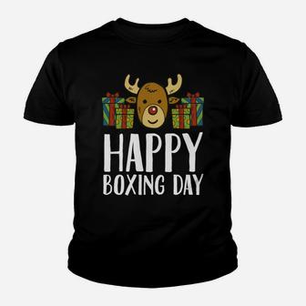 Happy Boxing Day Rentier Präsentiert Weihnachtsbox Kinder T-Shirt - Seseable