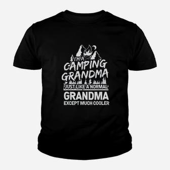 Happy Camping Grandma Outdoors Camper Quote Mountain Kid T-Shirt - Seseable