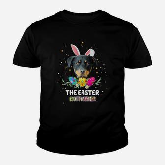 Happy Easter Cute Bunny Rottweiler Great Gift For Dog Lovers Kid T-Shirt - Seseable