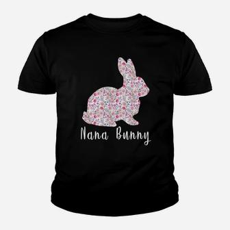 Happy Easter Nana Bunny Cute Tiny Floral Print Rabbit Kid T-Shirt - Seseable