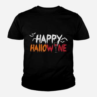 Happy Halloween Hallowine Wine October 31 Tee Kid T-Shirt - Seseable