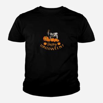 Happy Halloween Holstein Cow For Cow Lovers Kid T-Shirt - Seseable